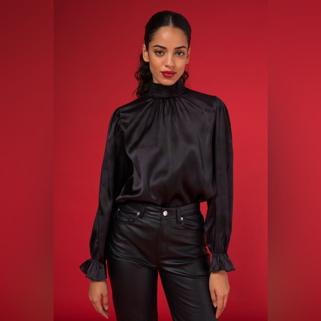 Tucker Nyc Stella Top Black Painter's Splash